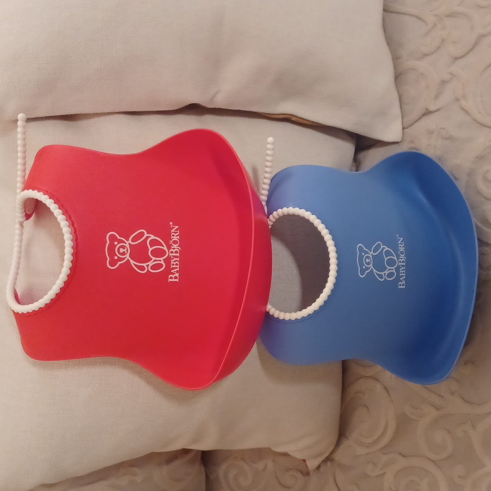 Baby Bjorn plastic bibs, lot of 2
